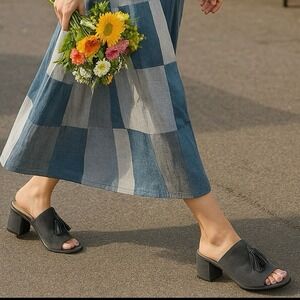 Gray Romi Tassel Wedge Sandals